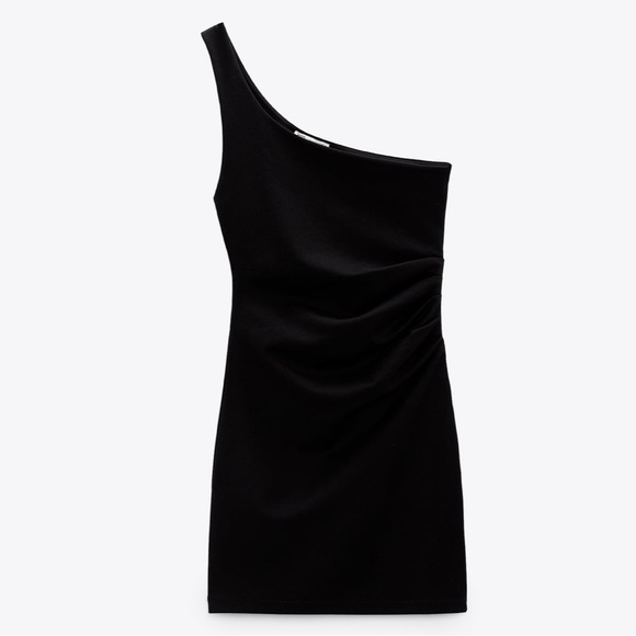 NWT Zara Asymmetric Mini One Shoulder Dress - Picture 4 of 6